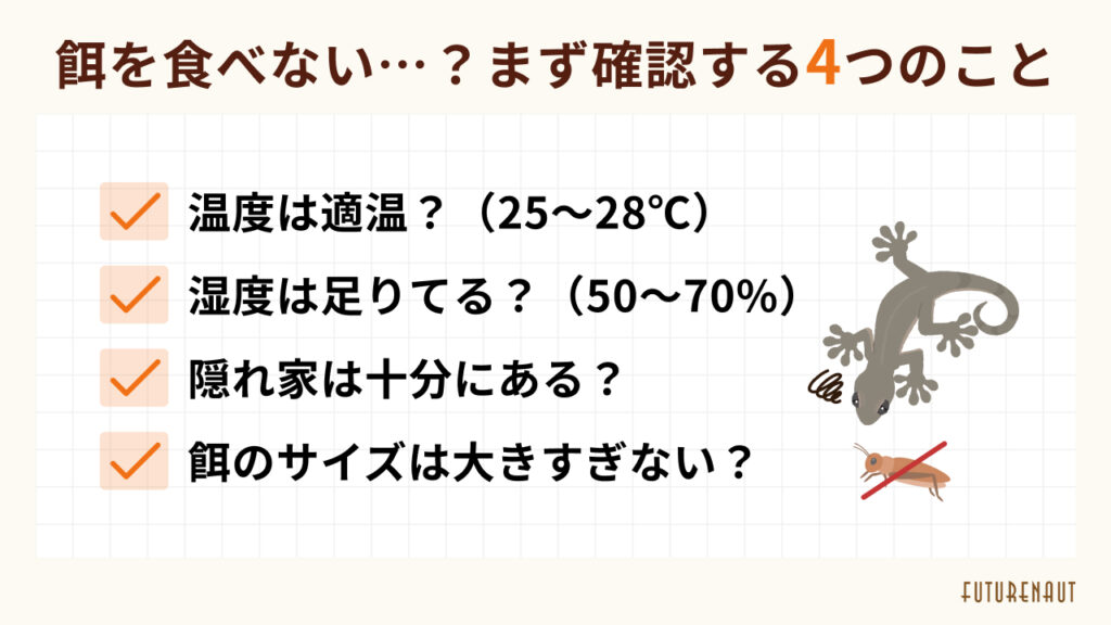 ヤモリが餌を食べないときの対処法
