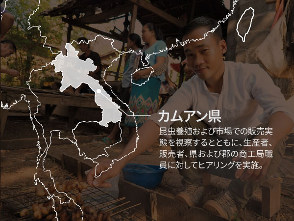 昆虫食 学び合い ラオス地図